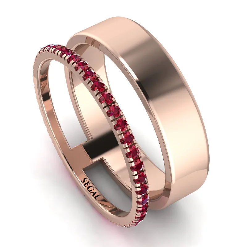 women's ring moon design -Golden Ratio Ruby Band - Isabel No. 11