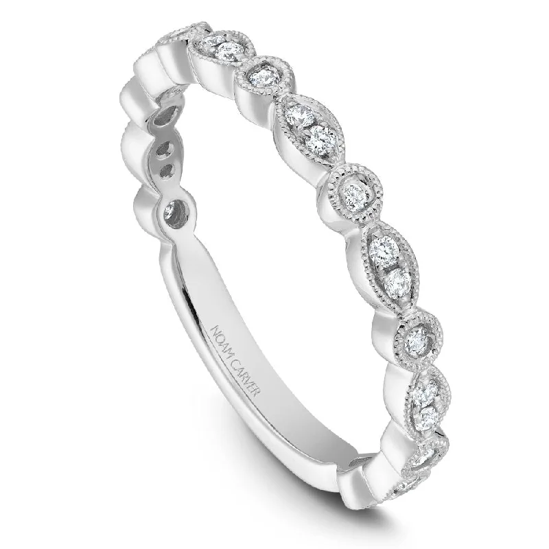 women's ring diamond -Noam Carver Stackable Collection 0.21cttw. Diamond Fashion Ring STB4-1