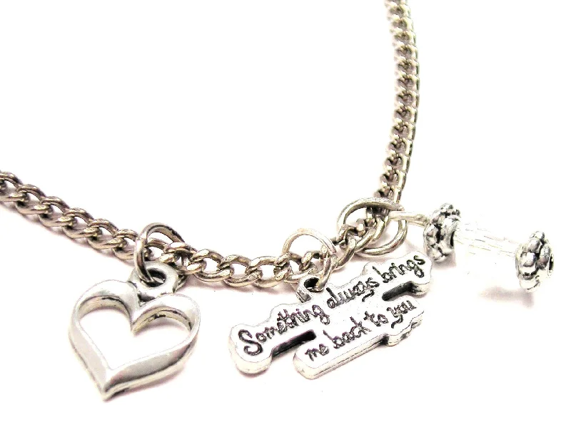 women's necklaces choker style -Something Always Brings Me Back To You Necklace with Small Heart