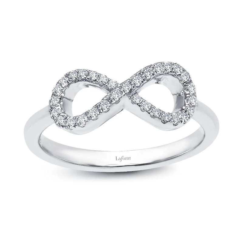 women's ring ethically sourced -Lafonn Simulated Diamond 0.31ct Infinity Ring R2004CLP