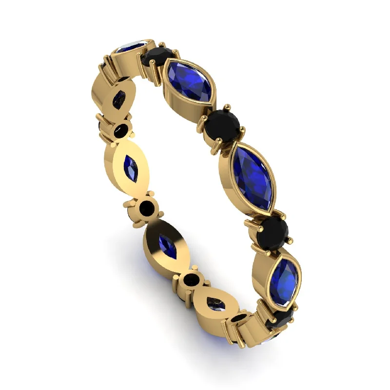 women's ring luxury gemstone set -Marquise Sapphire Eternity Band - Cecilia No. 43