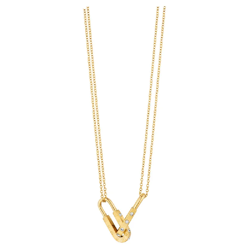 women's necklaces floral engraving -Women Lucchetto Gold Necklace