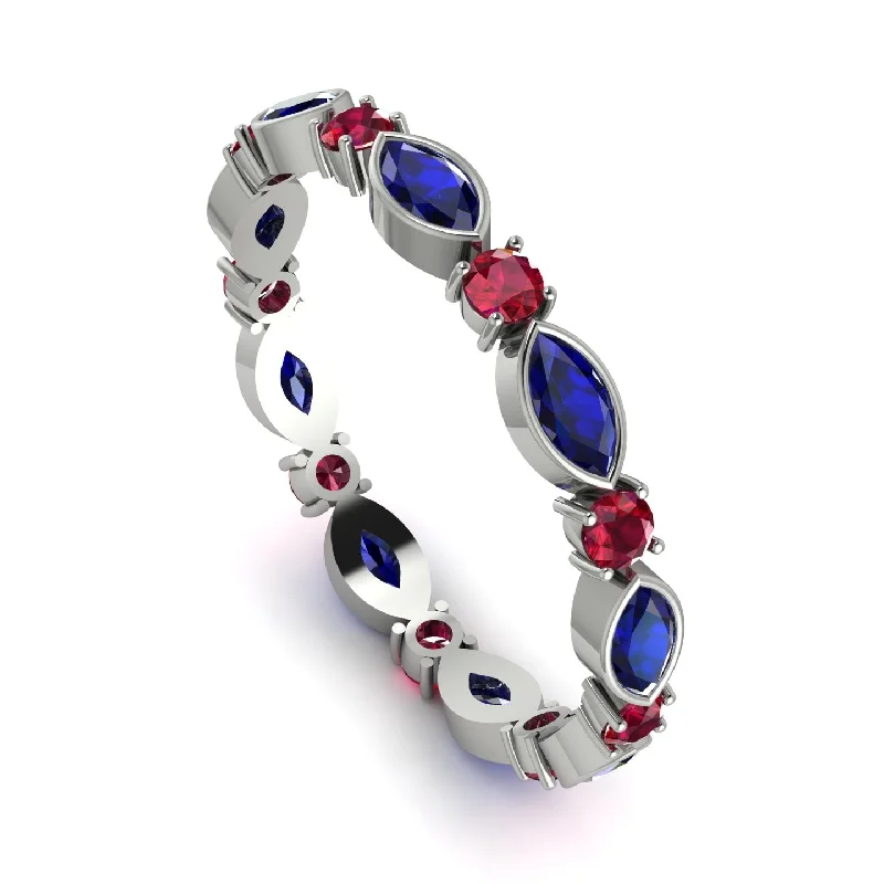 women's ring sapphire crystal -Marquise Sapphire Eternity Band - Cecilia No. 60