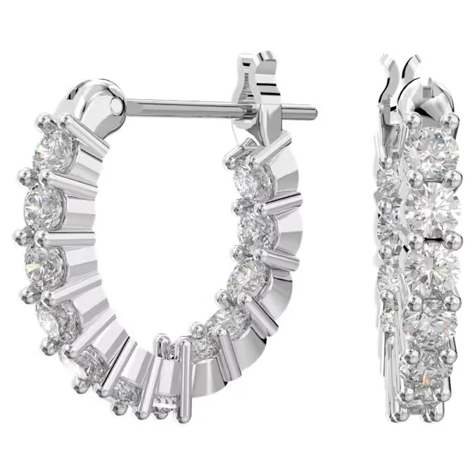 women's earrings crystal accent -Matrix Vittore hoop earrings