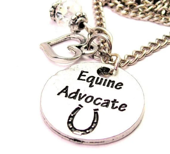 women's necklaces anniversary gift -Equine Advocate Circle Necklace with Small Heart