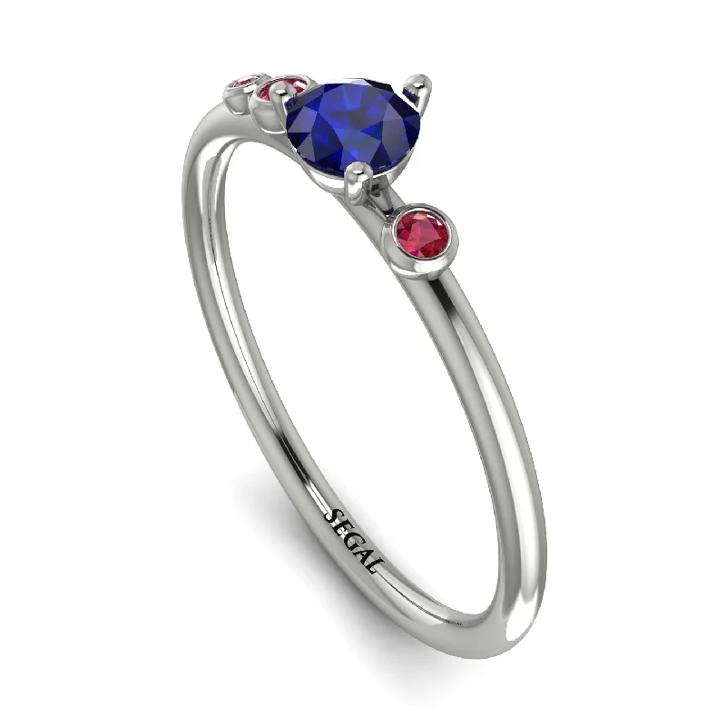 women's ring delicate band -Minimalist Thin Sapphire Ring - Brielle No. 60