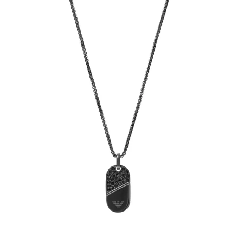 women's necklaces diamond -Men Couples Black Necklace