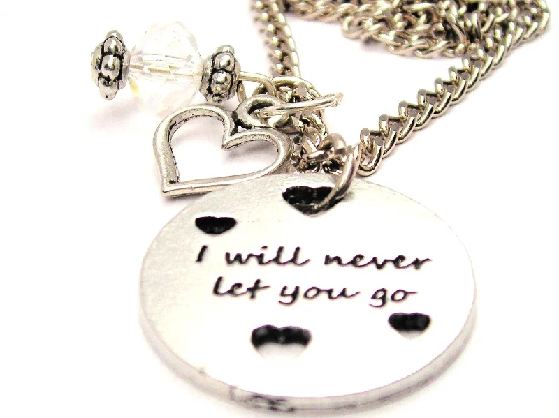 women's necklaces fine jewelry -I Will Never Let You Go With Hearts Necklace with Small Heart