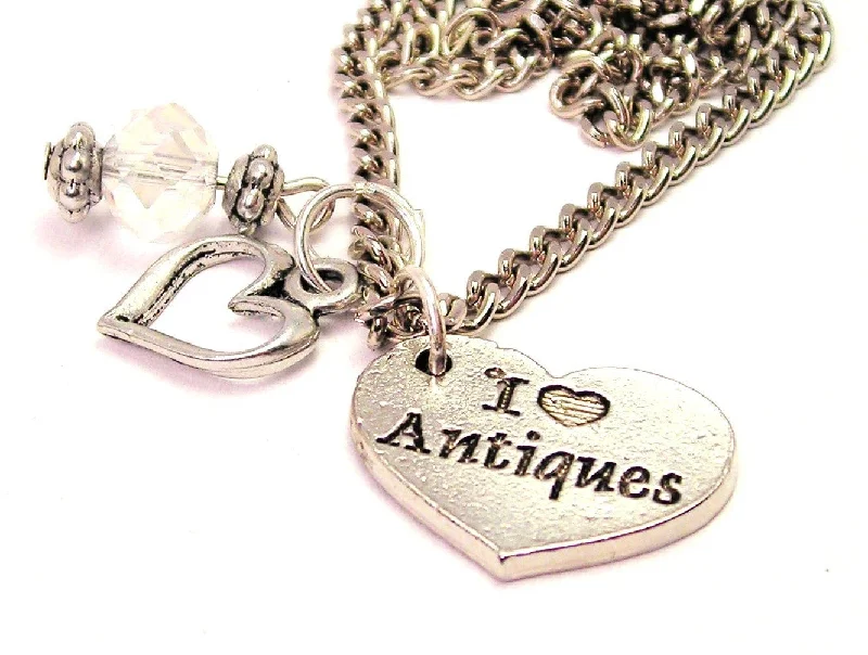 women's necklaces locket style -I Heart Antiques Necklace with Small Heart