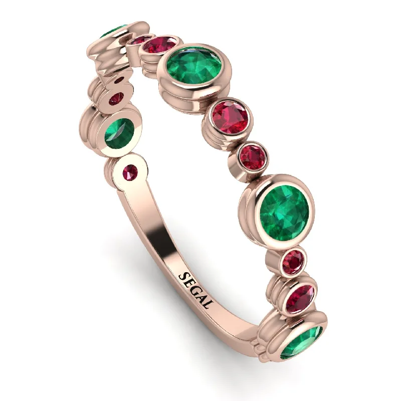 women's ring handcrafted luxury -Bezel Emerald Eternity Band - Valeria No. 50