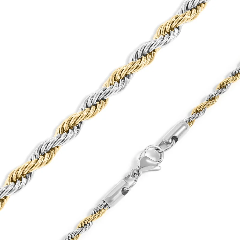 women's necklaces personalized letter -18K Gold PVD Stainless Steel Rope Chain Necklace / CHN9701