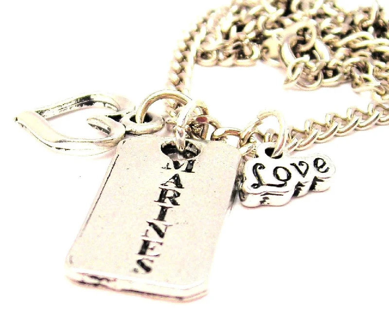 women's necklaces celestial theme -Marines Long Tab Little Love Necklace