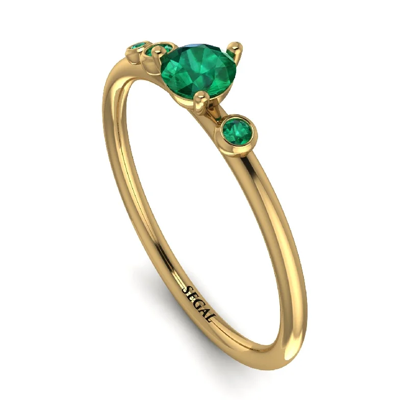 women's ring unique design -Minimalist Thin Emerald Ring - Brielle No. 19