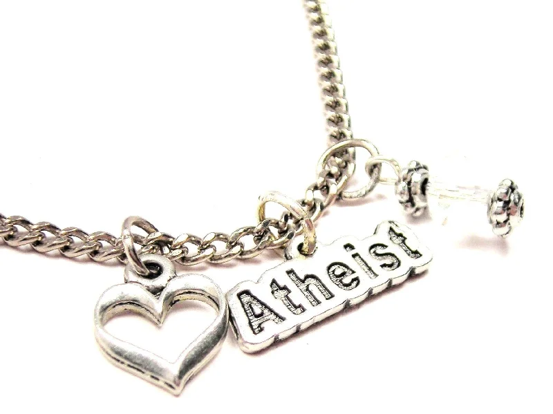 women's necklaces zodiac sign -Atheist Necklace with Small Heart