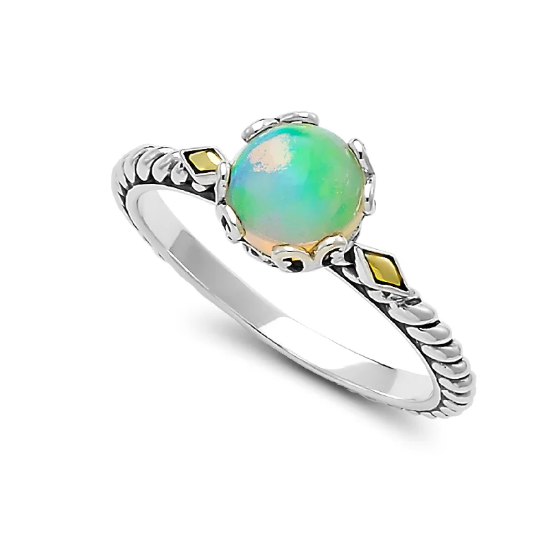 women's ring infinity love design -Samuel B. Opal Birthstone Glow Ring - October