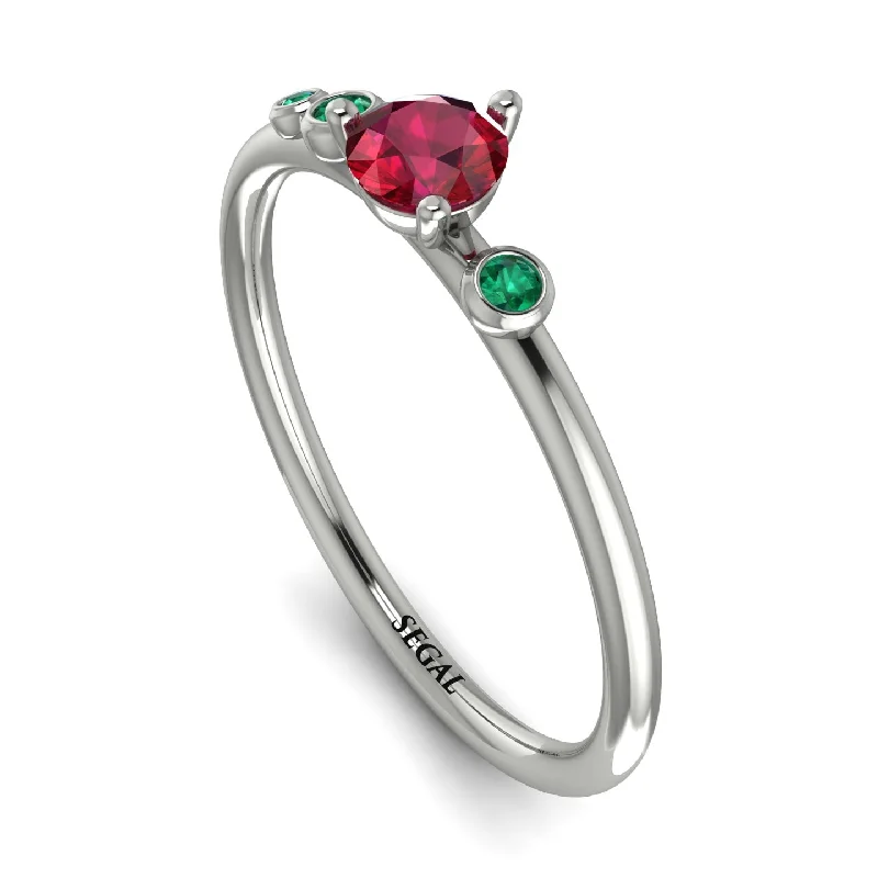 women's ring best seller -Minimalist Thin Ruby Ring - Brielle No. 27