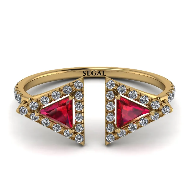 women's ring vintage style -Triangle Ruby Open Ring - Nevaeh No. 10