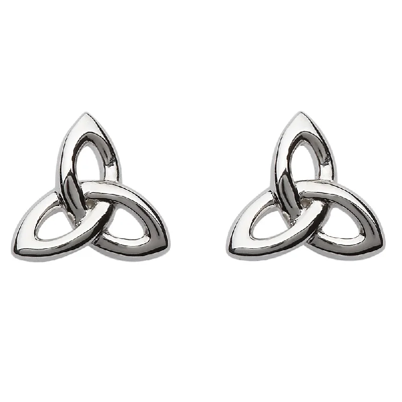 women's earrings elegant touch -Sterling Silver Celtic Trinity Knot Stud Earrings SE2201