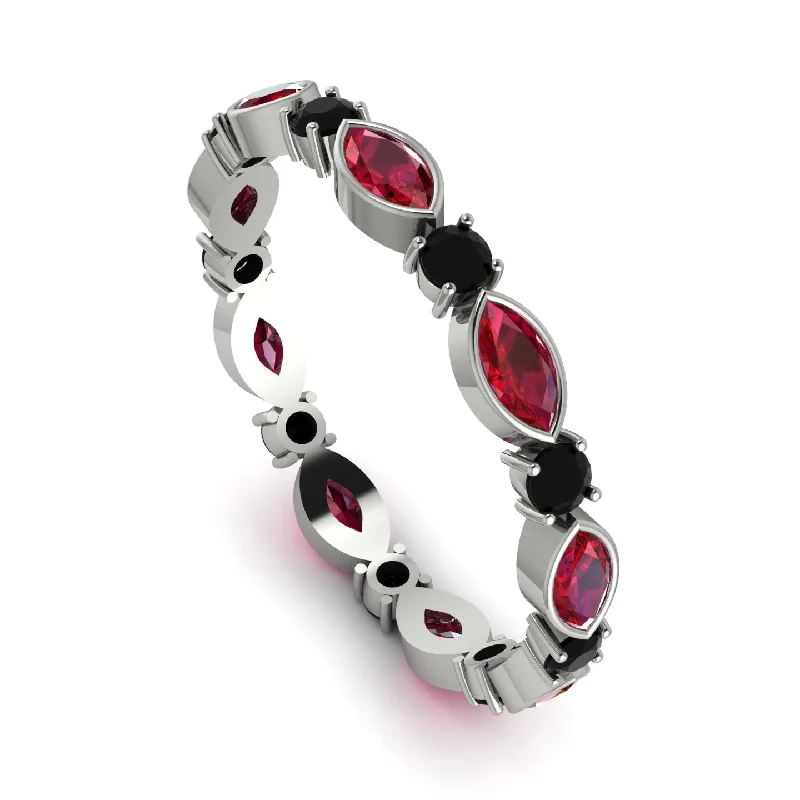 women's ring handcrafted statement -Marquise Ruby Eternity Band - Cecilia No. 42