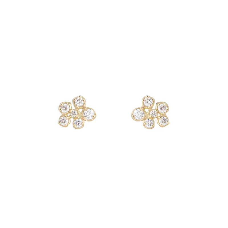 women's earrings romantic heart studs -18 Karat Yellow Gold Festival Cluster Earring