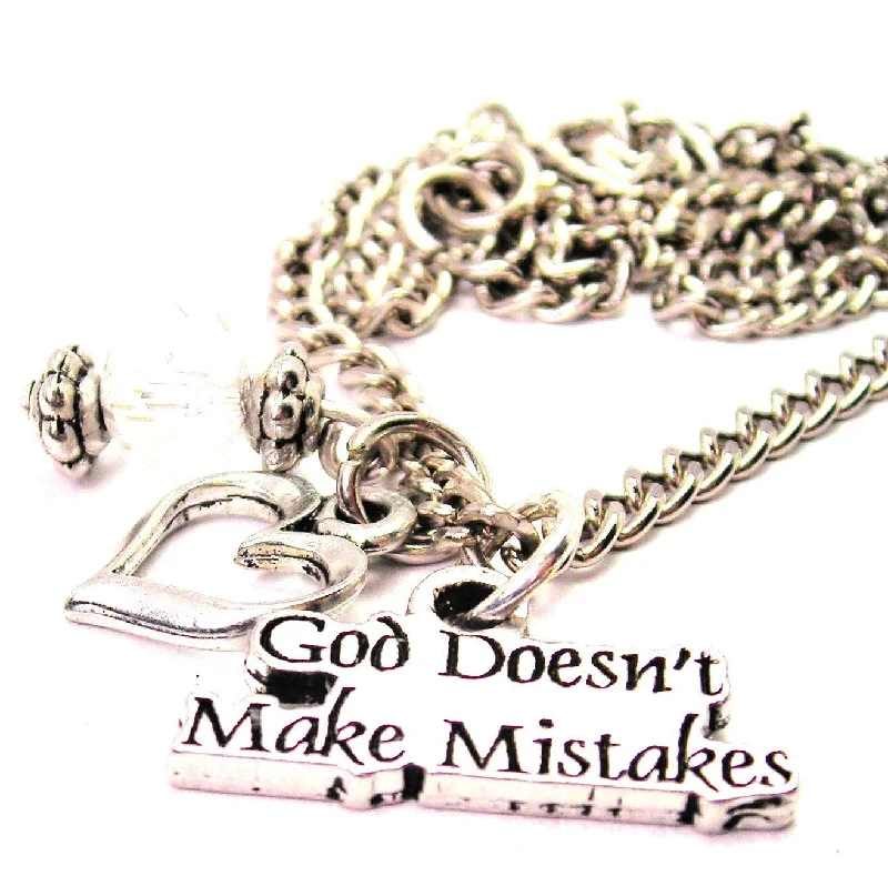 women's necklaces Valentine's Day gift -God Doesn't Make Mistakes Necklace with Small Heart