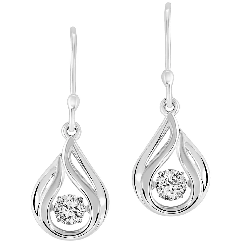 women's earrings sapphire -Rhythm of Love Teardrop Sterling Silver CZ Earrings