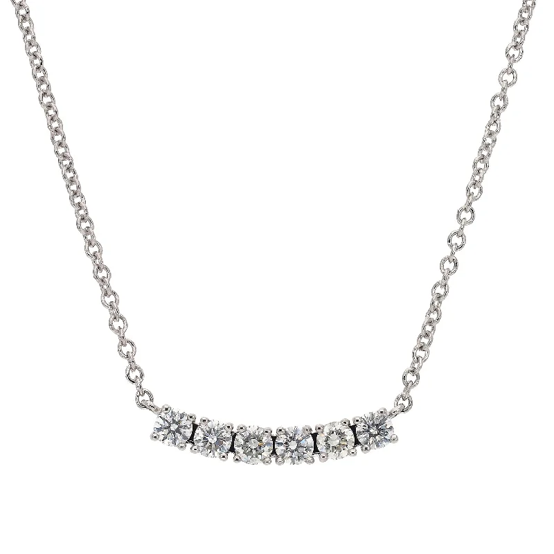 women's necklaces classic elegance -14K White Gold Diamond Necklace