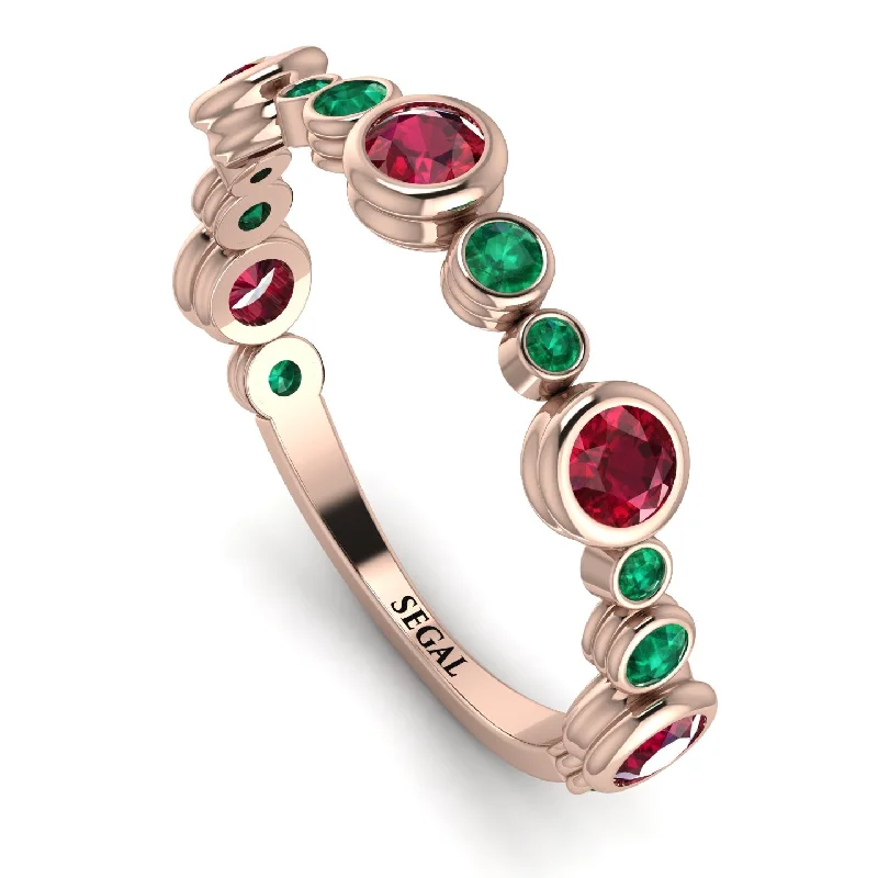 women's ring classic elegance -Bezel Ruby Eternity Band - Valeria No. 26