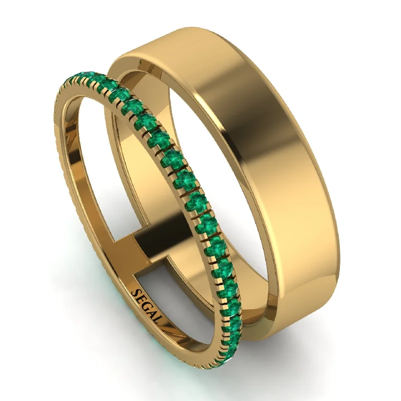 women's ring bar design -Golden Ratio Emerald Band - Isabel No. 4