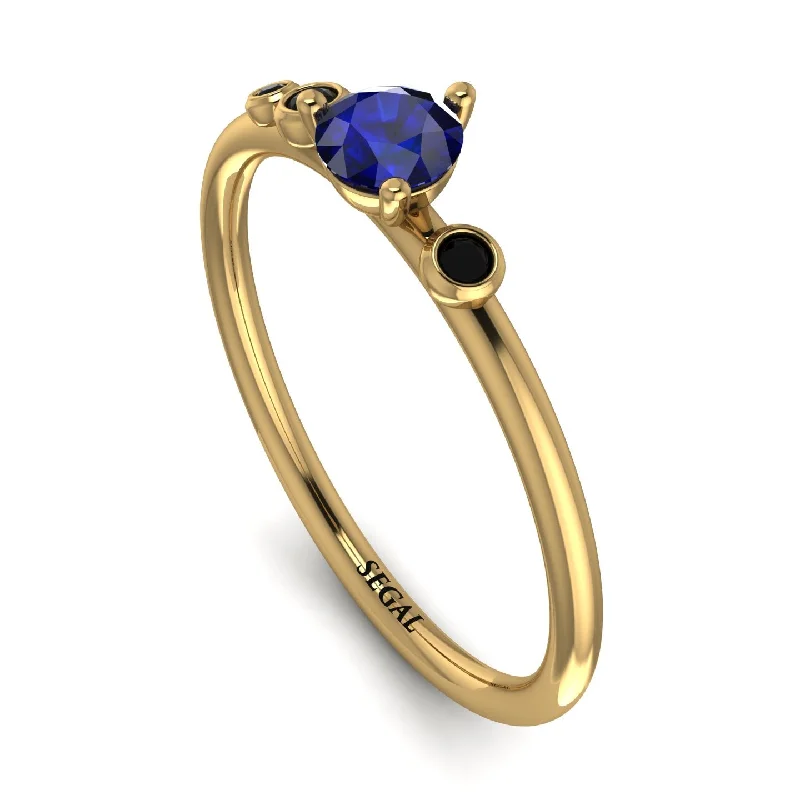 women's ring bar design -Minimalist Thin Sapphire Ring - Brielle No. 43