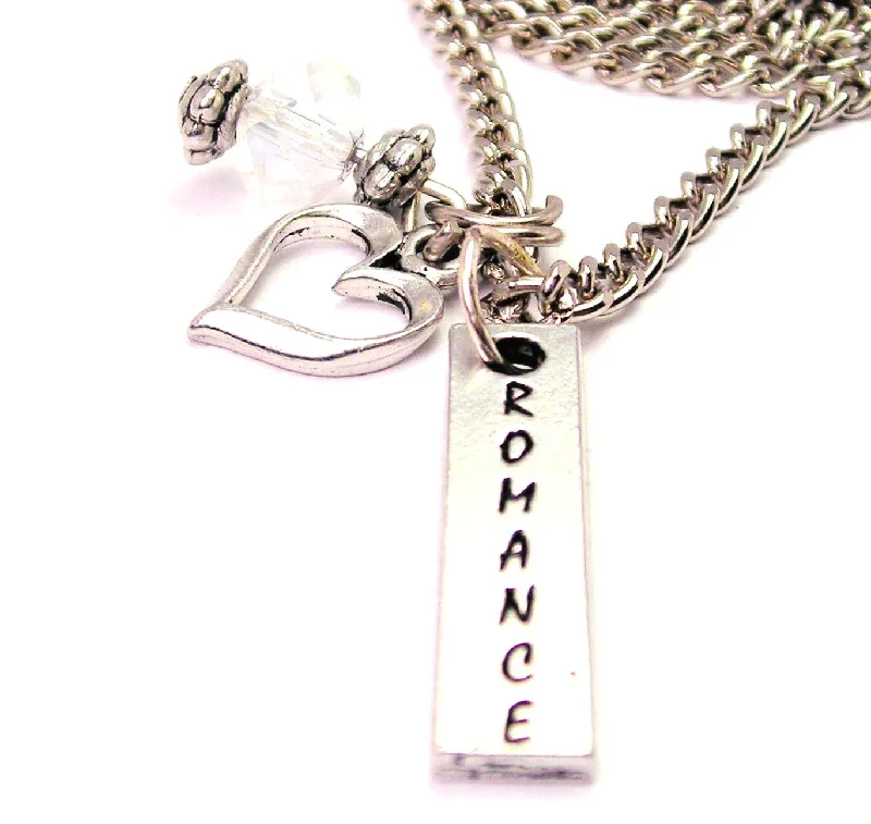 women's necklaces celebrity style -Romance Long Tab Necklace with Small Heart