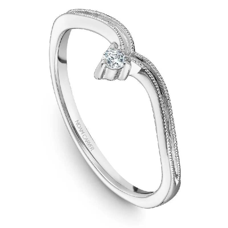 women's ring art deco -Noam Carver Stackable Collection 0.05cttw. Diamond Fashion Ring STA10-1