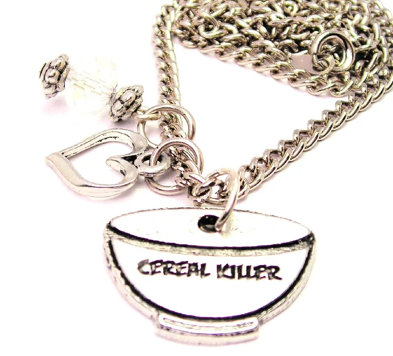 women's necklaces unique craftsmanship -Cereal Killer Necklace with Small Heart