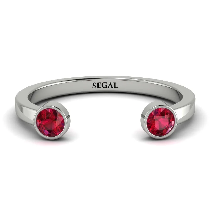 women's ring designer brand -Open Bezel Ruby Ring - Khloe No. 12