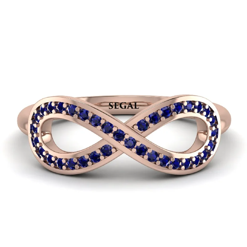 women's ring hypoallergenic material -Infinity Sapphire Ring - Alexa No. 14