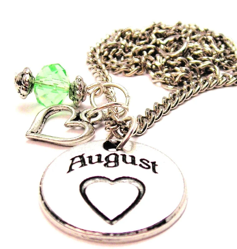 women's necklaces with secret message -August Circle Necklace with Small Heart