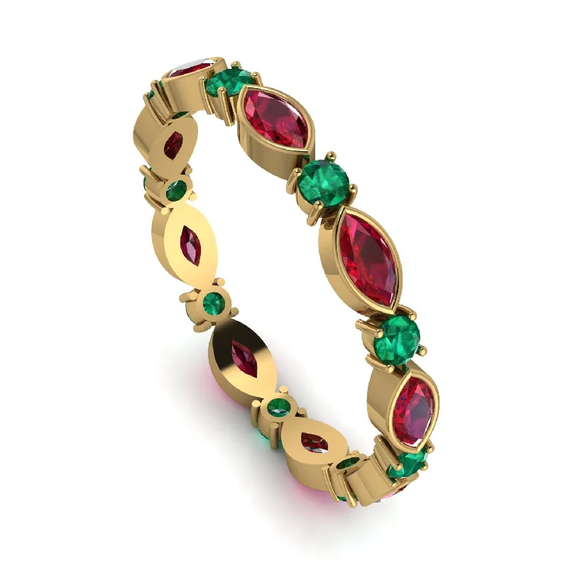 women's ring ruby -Marquise Ruby Eternity Band - Cecilia No. 25