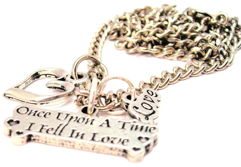 women's necklaces pendant style -Once Upon A Time I Fell In Love Little Love Necklace