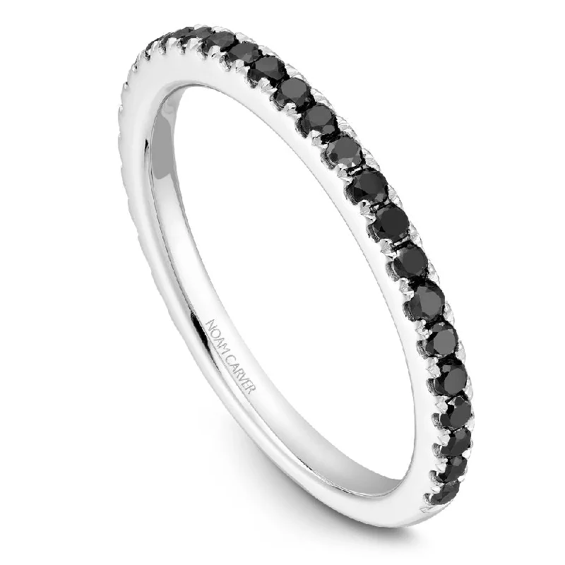 women's ring classic style -Noam Carver Stackable Collection 0.44cttw. Black Diamond Fashion Ring STA2-1-BD