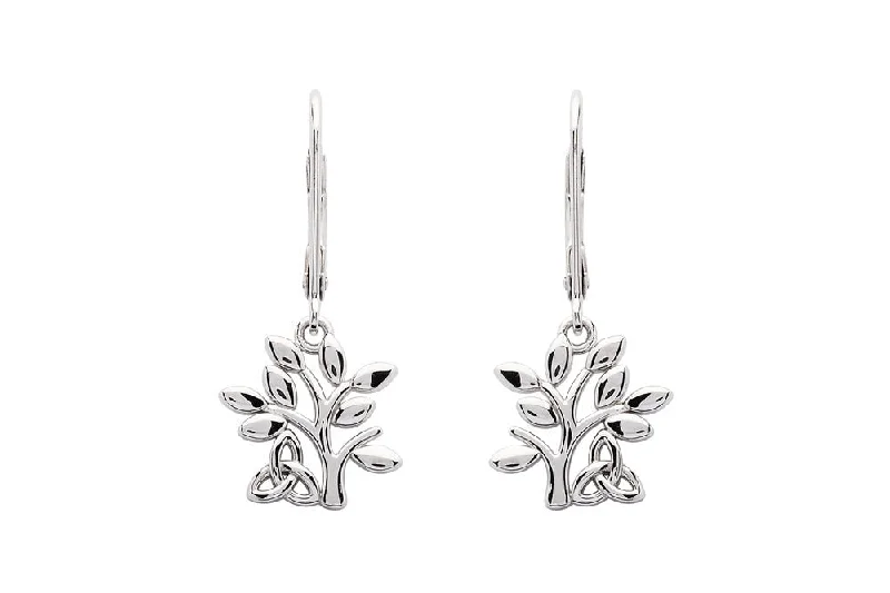 women's earrings unique ear crawler -Sterling Silver Tree of Life Earrings SE2269