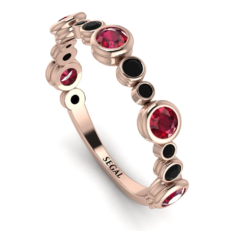 women's ring elegant and modern -Bezel Ruby Eternity Band - Valeria No. 41