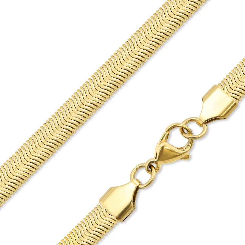 women's necklaces nature inspired -Stainless Steel Gold Snake Chain Necklace / CHN7700