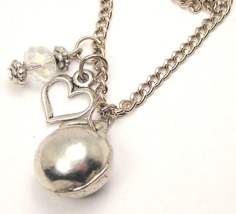 women's necklaces engraved name -Kettlebell Necklace with Small Heart