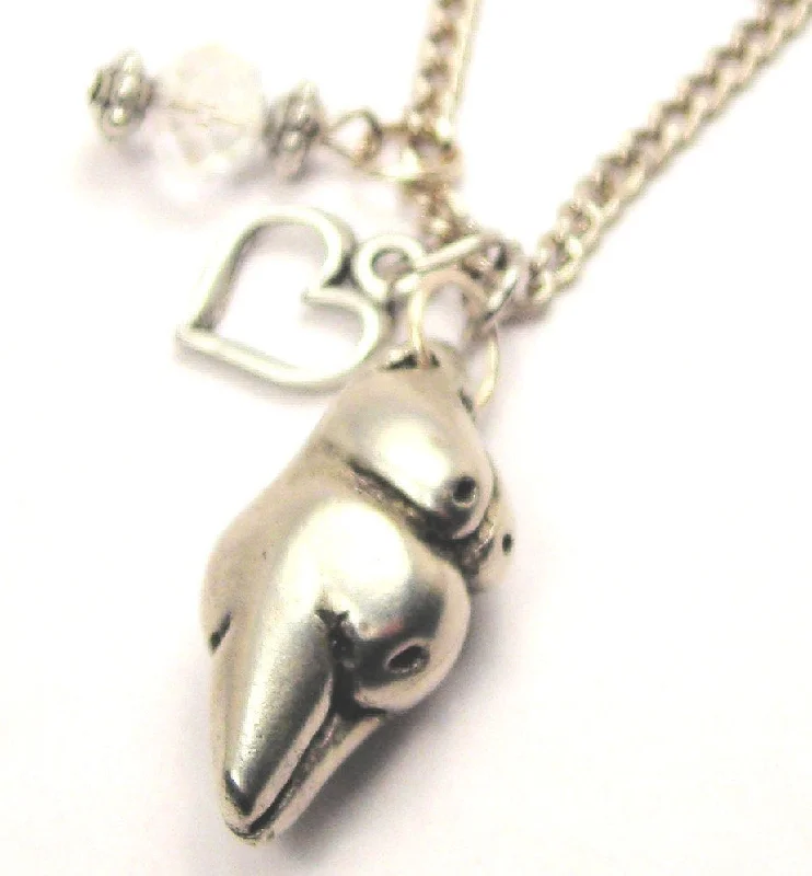 women's necklaces luxury diamond cut -Nude Fertility Goddess Necklace with Small Heart