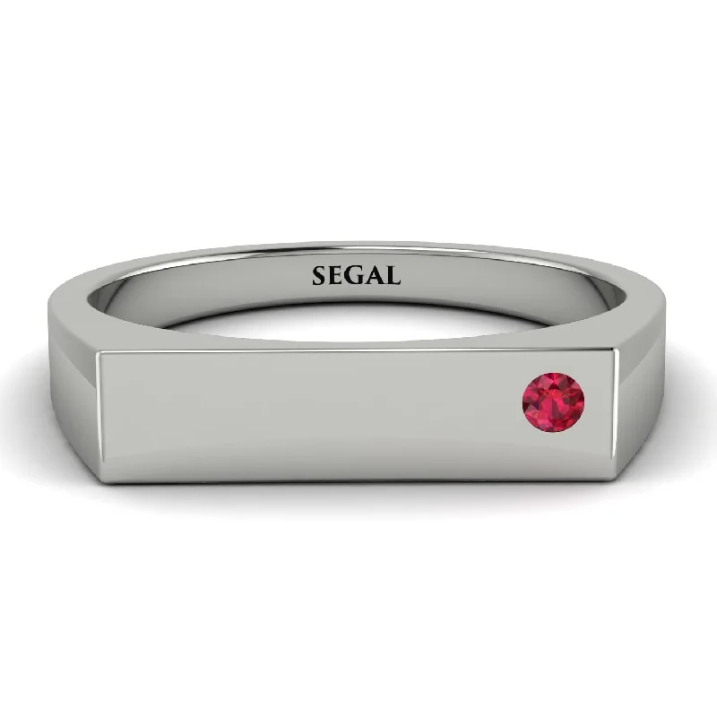 women's ring statement piece -Thin Signature Band With Ruby - Norah No. 12