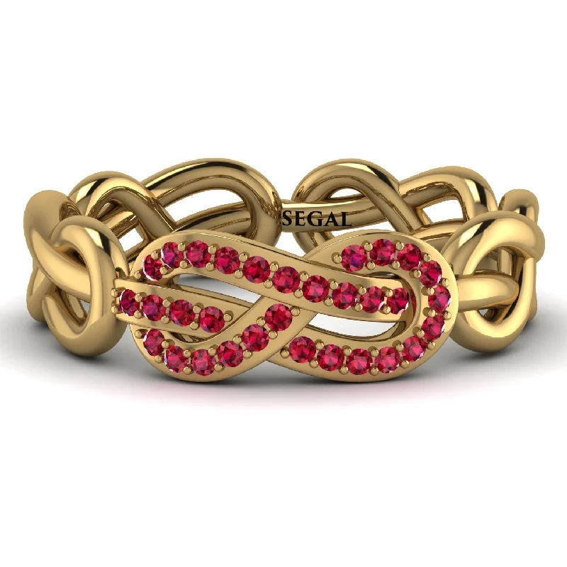 women's ring casual everyday -Knot Infinity Ruby Ring - Josephine No. 10