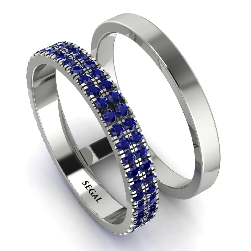 women's ring solitaire setting -Balance Ratio Sapphire Band - Iris No. 15