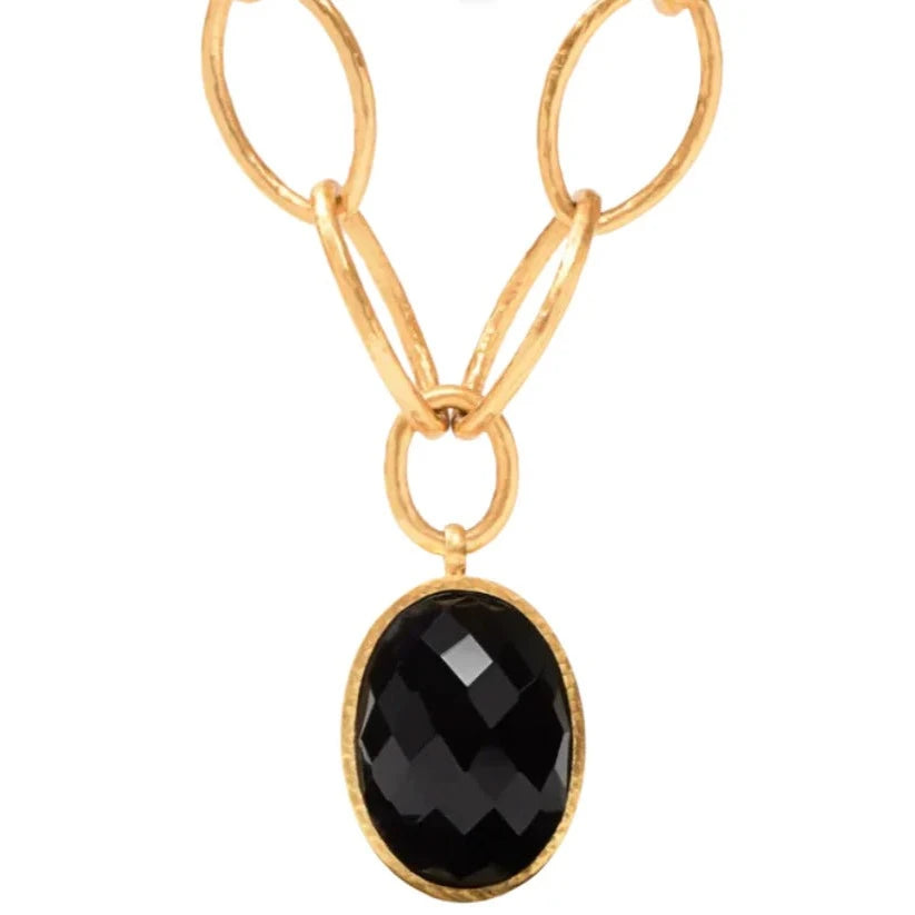 women's necklaces diamond tennis chain -Julie Vos Fleur-de-Lis Statement Necklace, Obsidian Black