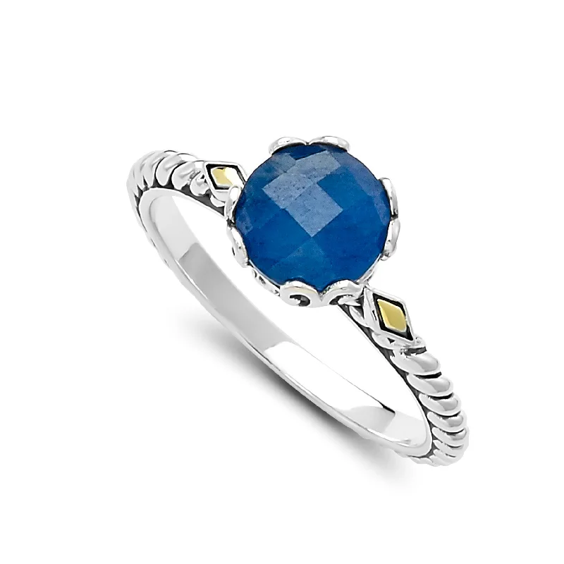 women's ring handcrafted luxury -Samuel B. Blue Sapphire Birthstone Glow Ring - September