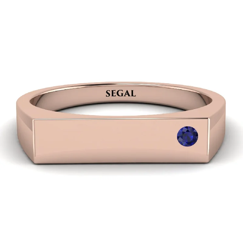 women's ring minimalist style -Thin Signature Band With Sapphire - Norah No. 14